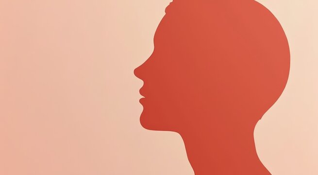 Silhouette of a person with a red background