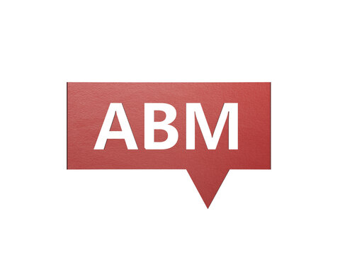 Businesswoman made word abm with wood building blocks.Minimalist Abstract Design With White Cut Out Paper.Supports PNG files with transparent backgrounds.