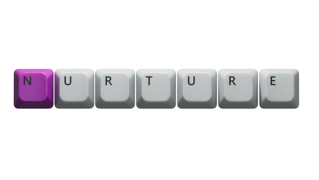 Computer keyboard keys with text nurture. financial market. financing.close up of Computer keyboard keys,Business Concept.Supports PNG files with transparent backgrounds.