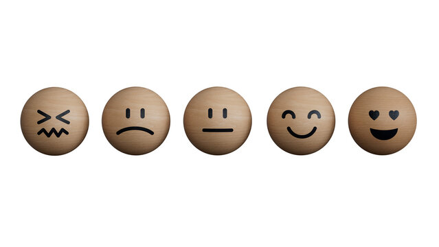 Customer satisfaction rating. The scale of emotions with smiles.Supports PNG files with transparent backgrounds.