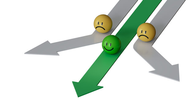 GREEN leader in business way.yellow BALL with smile, normal and sad face. Facial expressions. Mental health assessment.Supports PNG files with transparent backgrounds.