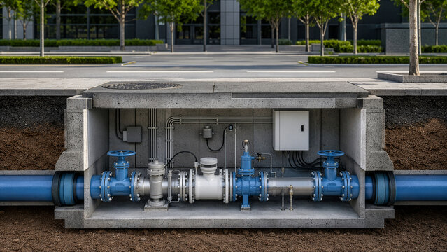 District Metered Area Smart Water Distribution Network for Leak Detection and Pressure Management