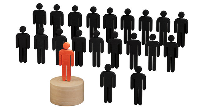 Wooden piece competition Concept of Strategy business ideas, Wooden piece battle, business strategy concept.Supports PNG files with transparent backgrounds.