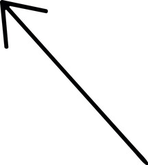 Obraz premium Simple black arrow pointing upwards and to the left on a white background