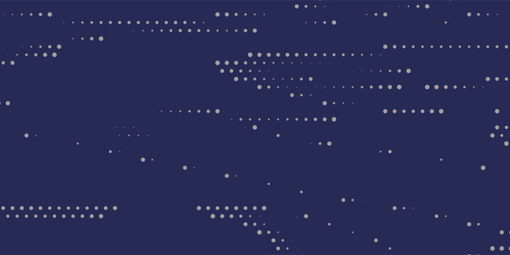 Minimalist Dark Blue Background Vector, Abstract White Dot Pattern with Gradient Halftone Effect for Tech Banner, Corporate Presentation, and Modern Dark Mode Design