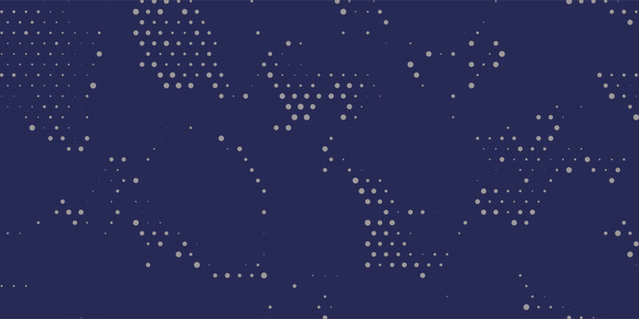 Minimalist Dark Blue Background Vector, Abstract White Dot Pattern with Gradient Halftone Effect for Tech Banner, Corporate Presentation, and Modern Dark Mode Design