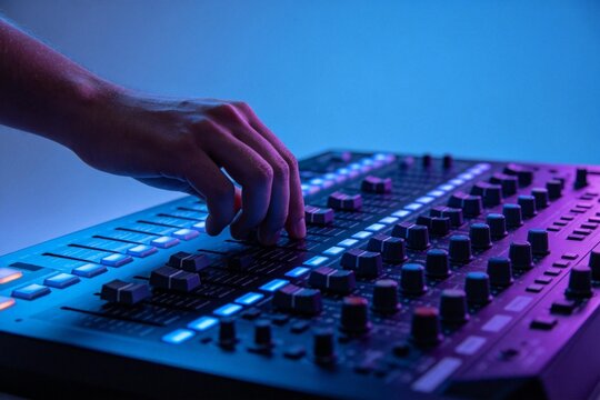 Hand operating audio mixing console