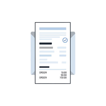 Illustration of a Document with Order Details.