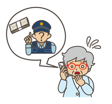 偽警察官からの電話に焦る高齢女性