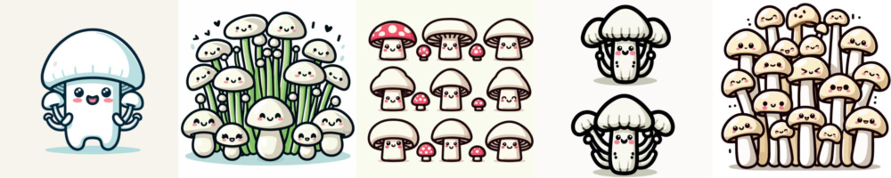 Cute enoki mushrooms