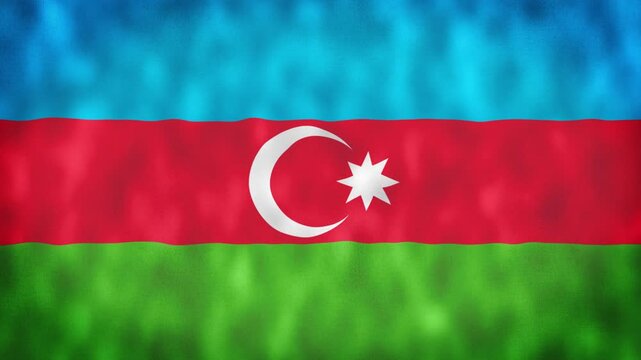 Azerbaijan National Flag Waving Animation With Realistic Fabric Texture. 4K Seamless Loop Of The Azerbaijan Flag With Realistic Fabric Movement, Patriotic Symbol. Independence And National Pride Conce