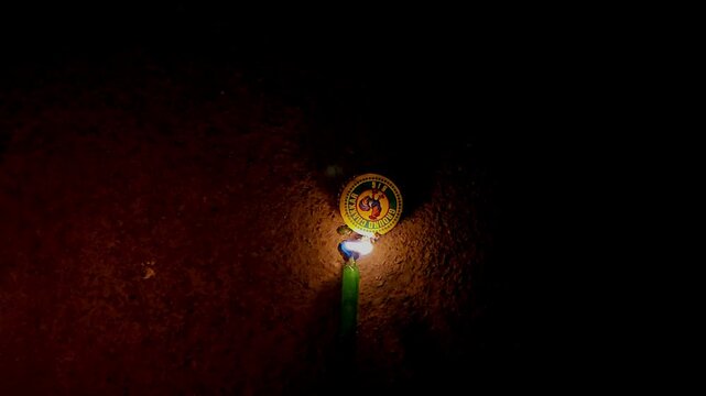 Ground Spinner Firecracker Chakri on Ground During Diwali Festival Celebration in India, Slow motion