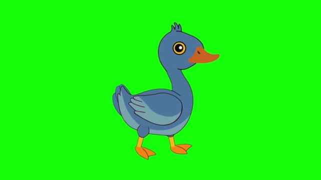 Blue Duck Walking Cycle 2D Animation Frames Sprite Sheet