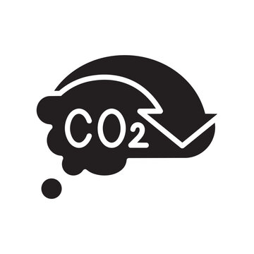 Carbon dioxide emission reduction symbol with recycling arrow icon emissions environment reduction recycling pollution sustainability atmosphere industry protection management friendly