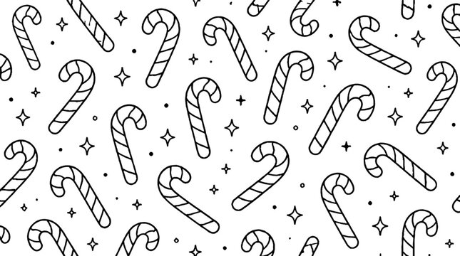 Festive Candy Cane Pattern with Stars and Stripes.