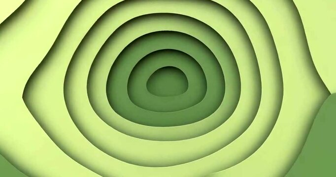 Abstract Paper Cutout Animation Layers Representing Avocado Fruit Layers.