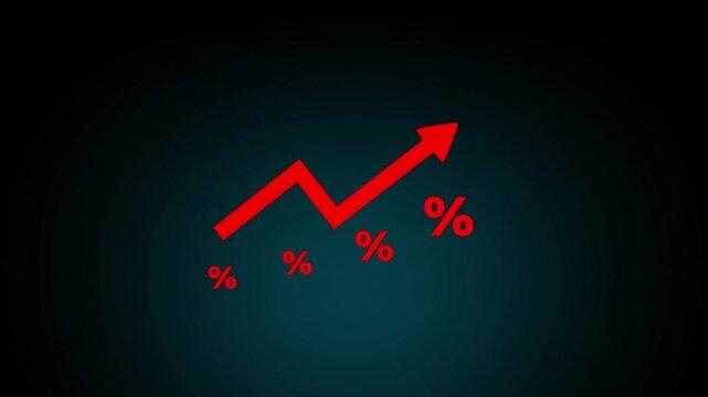 inflation Increase product sales growth, market or consumer price index concept shopping cart with food increase with arrow graph, vat, Economist forecast for the United States. recession.4k video