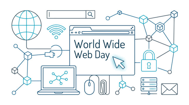 World Wide Web Day Global Network Internet Security Technology Concept