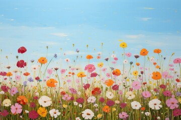 Obraz premium Flower field landscape grassland.