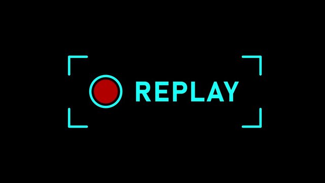 Red replay button animation on black background minimalist u i looping symbol