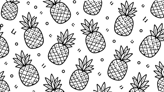 Black and white pineapple pattern design.