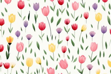 Obraz premium Tulip pattern backgrounds wallpaper.