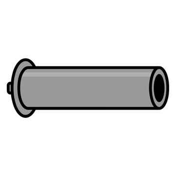 Gray pipe fitting with flange, vector illustration