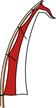 Independence day decorative banners, Indonesian vertical flags illustration