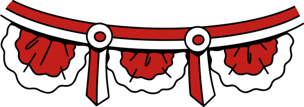 vector illustration of a red indonesian flag, august 17th independence day decoration
