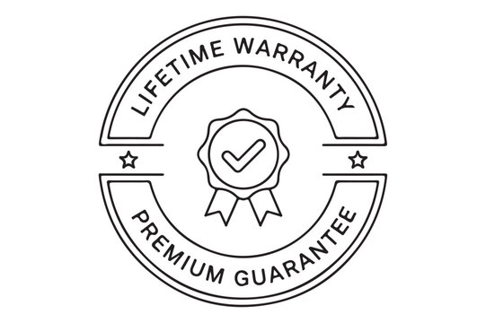 Premium lifetime warranty shield stamp with stars warranty lifetime guarantee