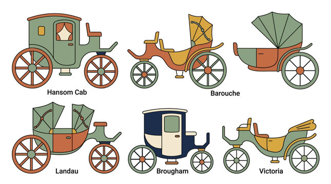 Vintage Horse Drawn Carriages.