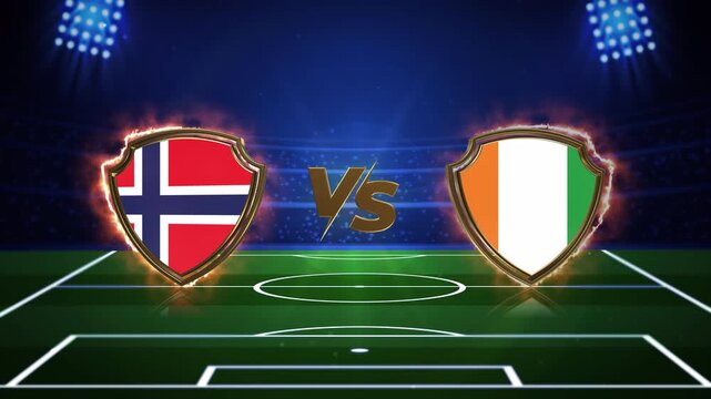 The latest transparent background of the screen and stadium of the Norway VS Ivory Coast football match. You can easily use it as a sports opener and transition in live broadcast TV, video editing.
