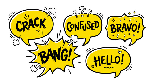 comic speech bubbles with expressions