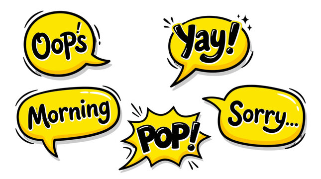 comic speech bubbles with expressions