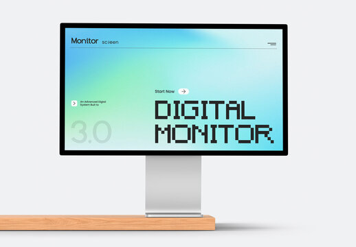 Monitor Display Screen Mockup