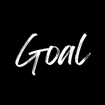 Text illustration of Goal on black background.