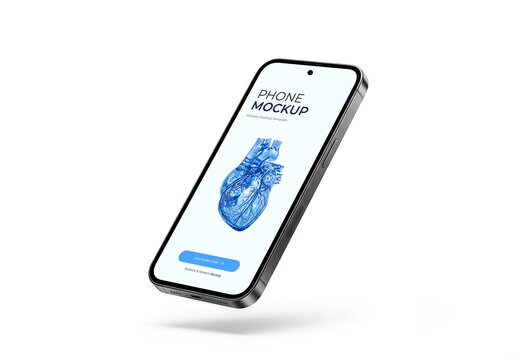 Floating Smartphone Screen Mockup
