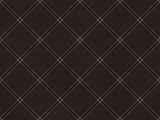 Naklejka premium Luxury Dark Brown Leather Seamless Diamond Stitch Pattern Texture Background