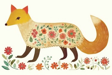 Naklejka premium Fox fox pattern animal.