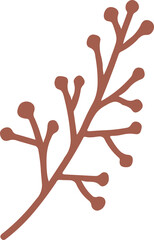 Naklejka premium Brown Botanical Branch Illustration