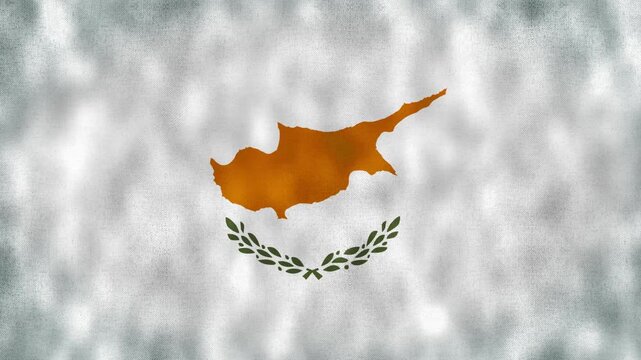 Cyprus National Flag Waving Animation With Realistic Fabric Texture. 4K Seamless Loop Of The Cypriot Flag With Realistic Fabric Movement, Patriotic Symbol. Independence And National Pride Concept.