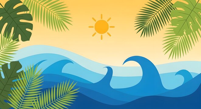 vector illustration of a tropical island