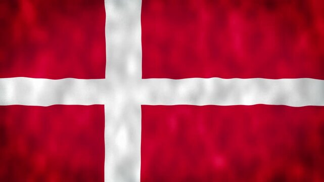 Denmark National Flag Waving Animation With Realistic Fabric Texture. 4K Seamless Loop Of The Danish Flag With Realistic Fabric Movement, Patriotic Symbol. Independence And National Pride Concept.