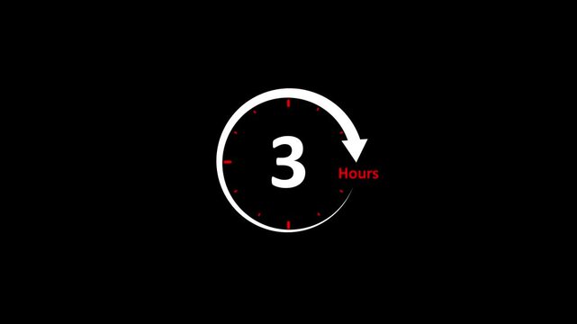 Countdown Timer Graphic with Circular Progress and Number 3 in Motion