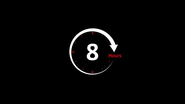 Animated circular timer countdown with numbers and play button on black background