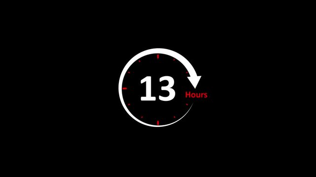Circular loading animation with number 13 progress indicator on black background