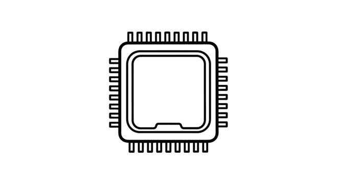 Computer processor unit outline icon