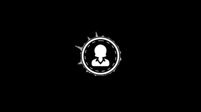 Abstract modern voice assistance concept, audio equalizer with omen avatar and wave. Virtual omen character interview voice animation icon.