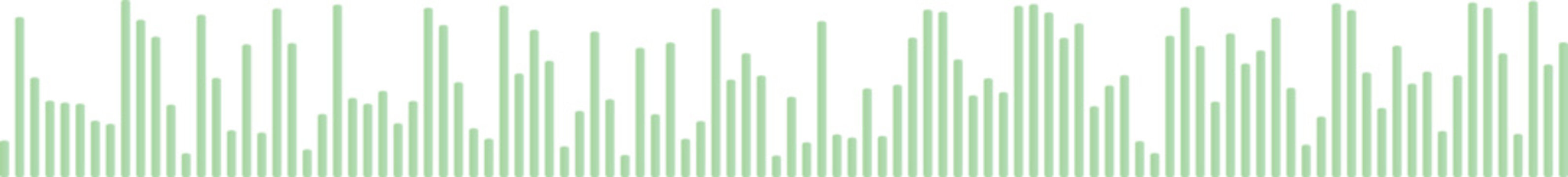 Green sound wave pattern on a with vertical bars of varying heights