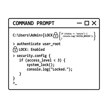 Secure Command Prompt Authentication Line Icon
